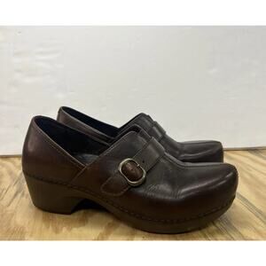Dansko Tamara Women's EU 39 US 8 Brown Leather Professional Clogs Buckle Shoes